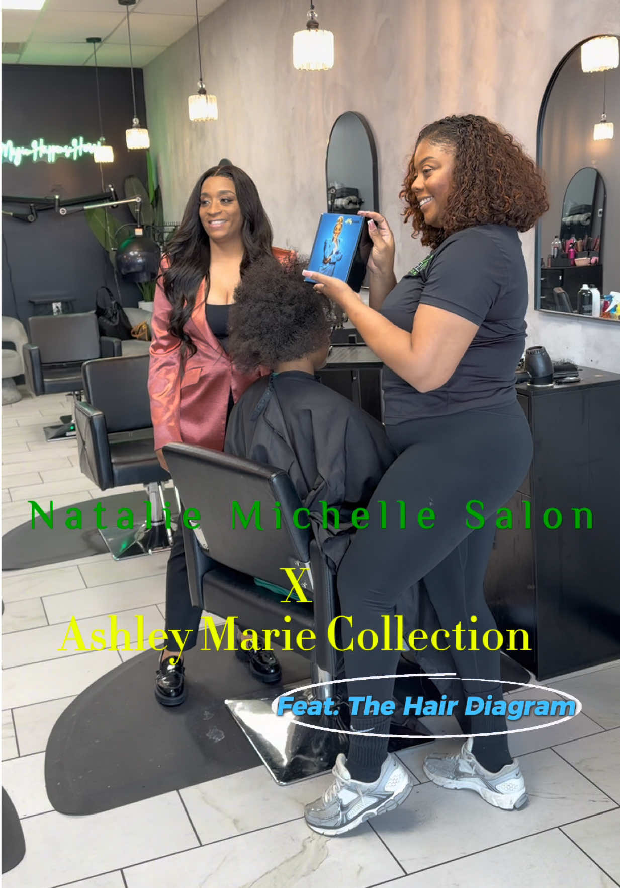 TikTok post by @nataliemichellesalon for The Hair Diagram. Caption reads: Love a good collab! Thank you @Thehairdiagram for....