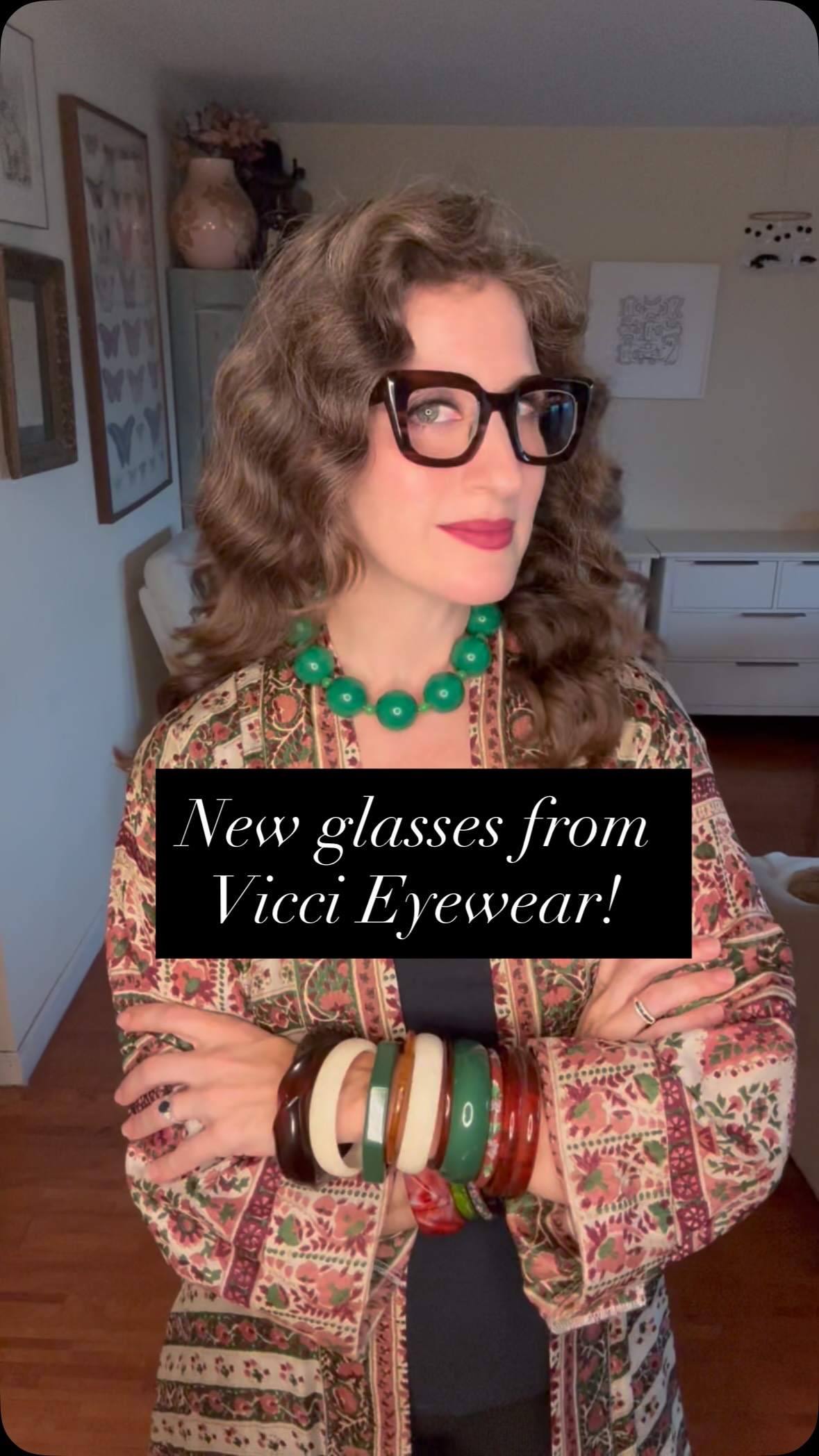 Instagram post by @myvintageloveblog for Vicci Eyewear. Caption reads: [...] ones, so I was super excited when....