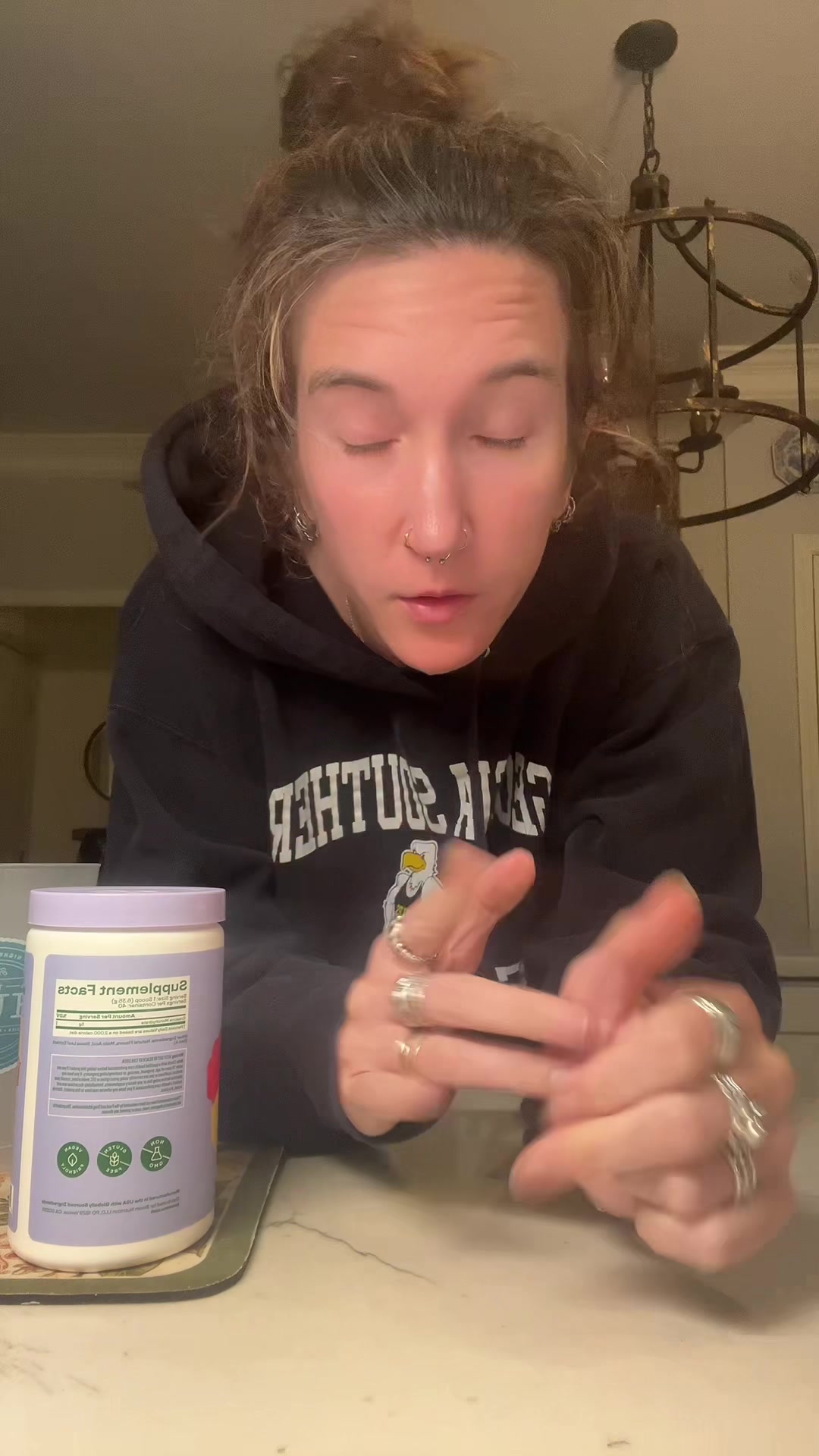 TikTok post by @abig_f_ail for Triquetra Health. Caption reads: Nighty nighty @Solaray @Triquetra @Bloom Nutrition....