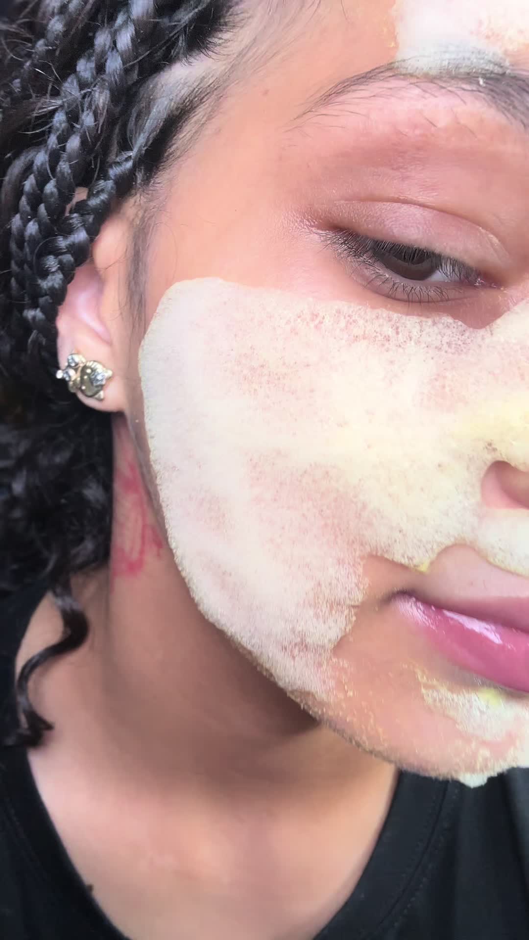 TikTok post by @ayzanay for Sugar Baby Care. Caption reads: Sugar Baby’s Glowing Bubble Mask With Kojic Acid &....