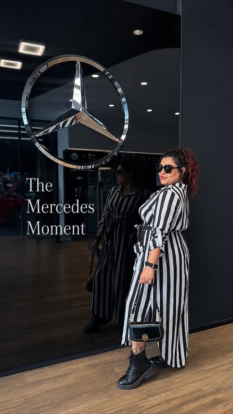 Instagram post by @aafreenazaad for Mercedes-Benz. Caption reads: [...] you to @mercedesmahavirmotors &....