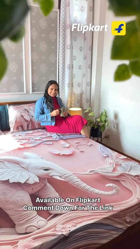 Instagram post by @khwaahishen_ for Flipkart. Caption reads: Ordered these bedsheets from Flipkart and I’m....