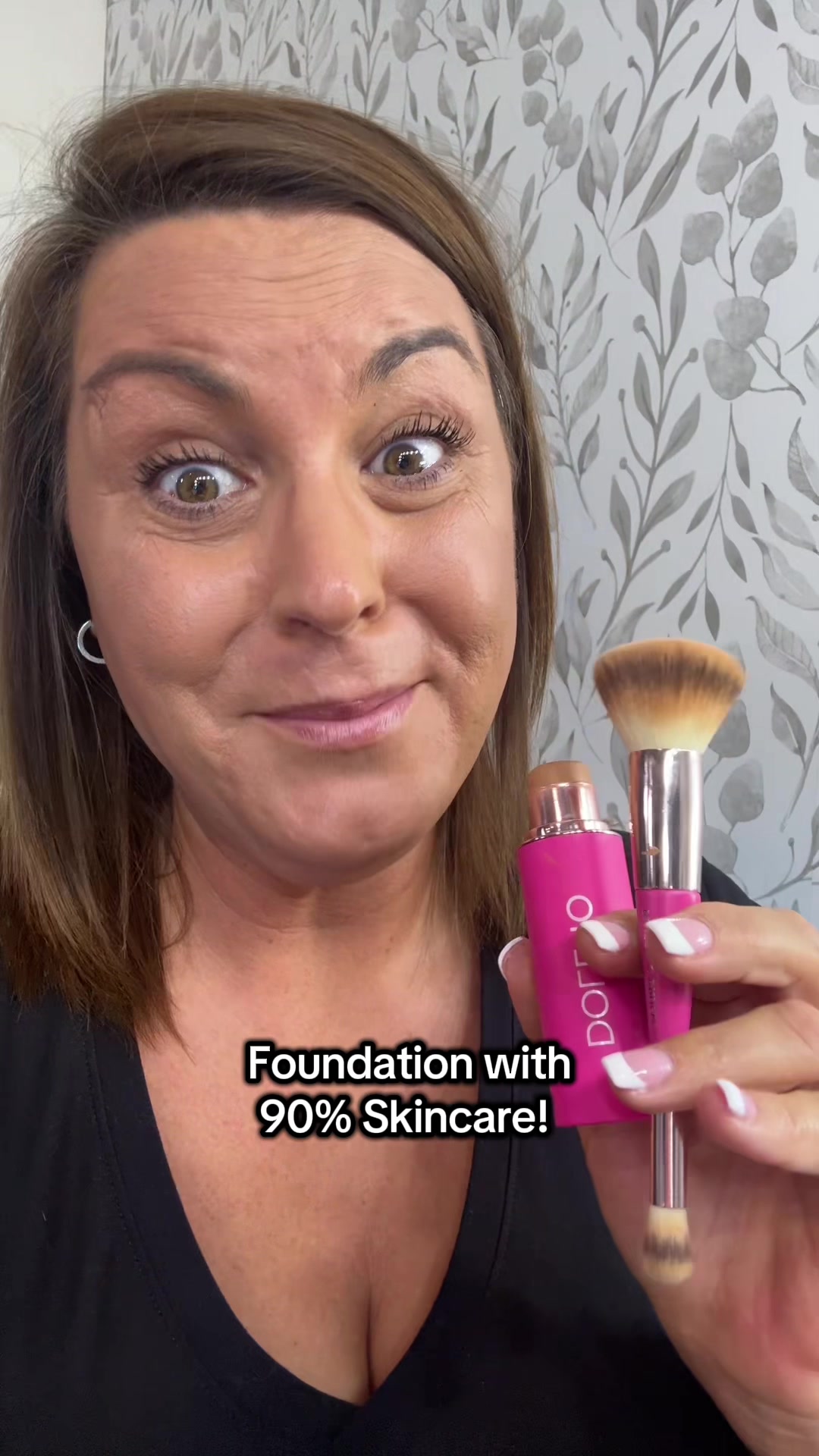 TikTok post by @becky_beauty.realreviews for Doll 10 Beauty. Caption reads: [...] #skincarefoundation @Doll 10 Beauty.