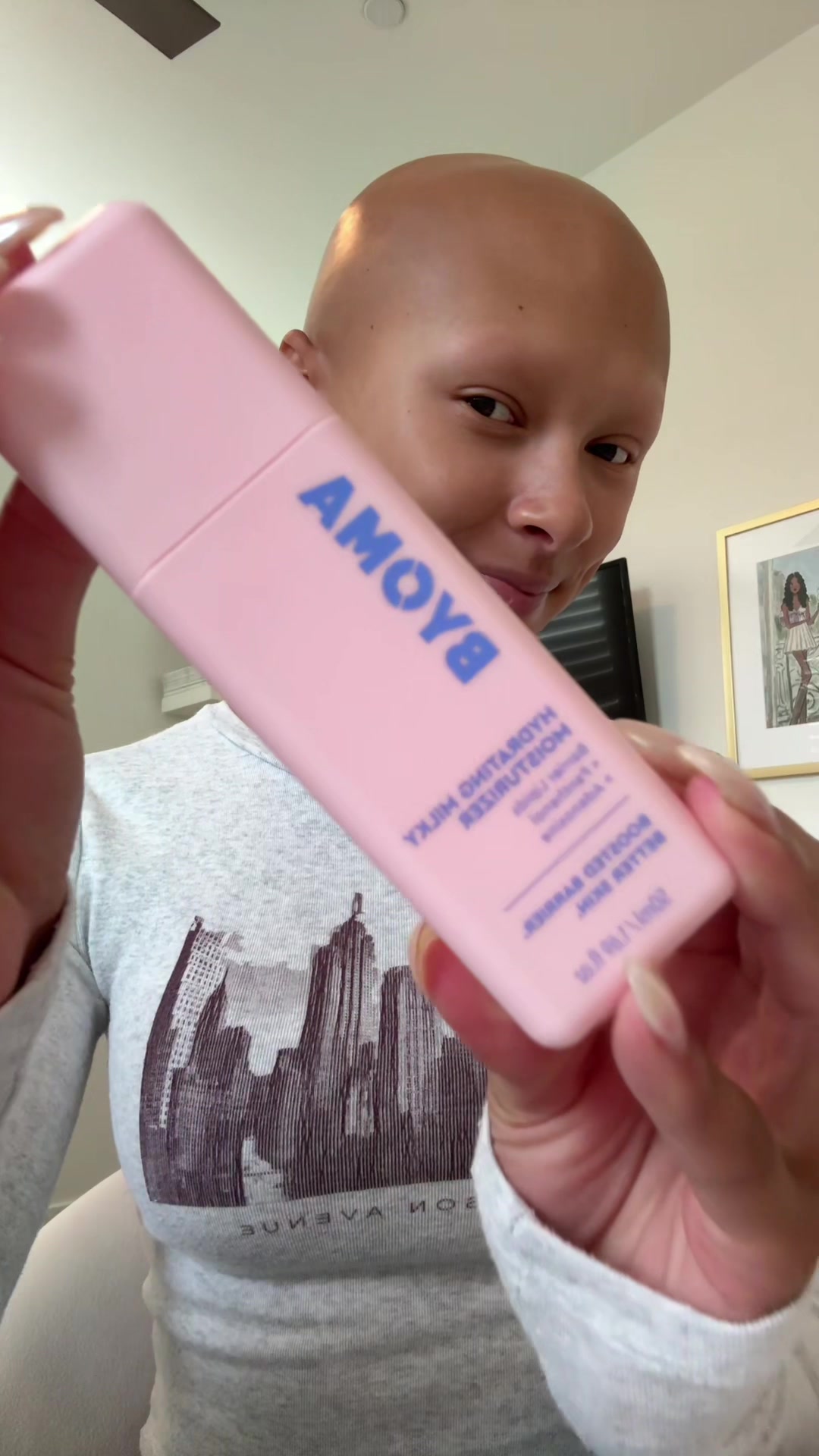 TikTok post by @asabasics for BYOMA. Caption reads: grwm feat. @byoma‘s new hydrating milky....