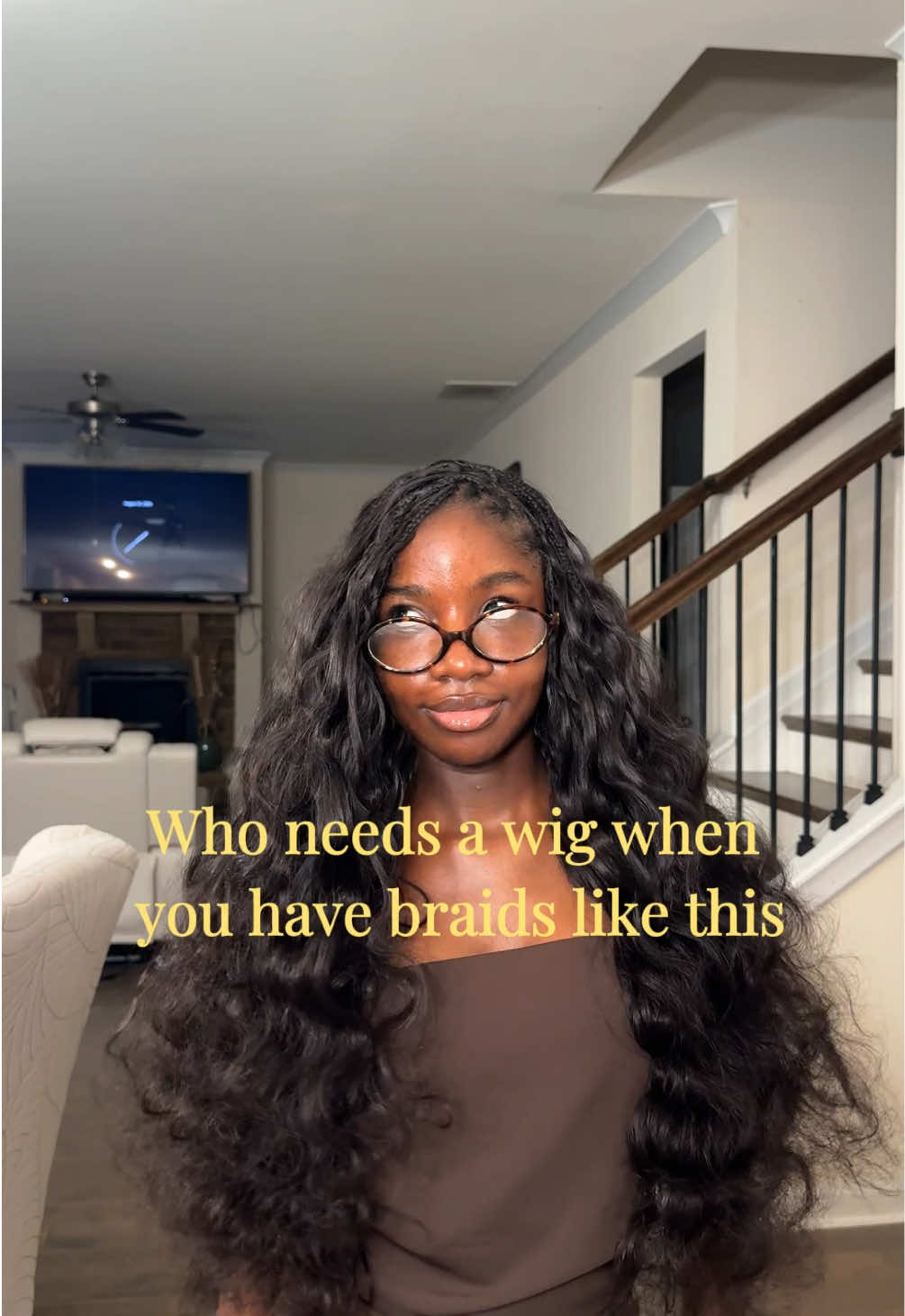 TikTok post by @_.yaa.adobea for ISEE Hair. Caption reads: [...] a wig when you have braids like this....