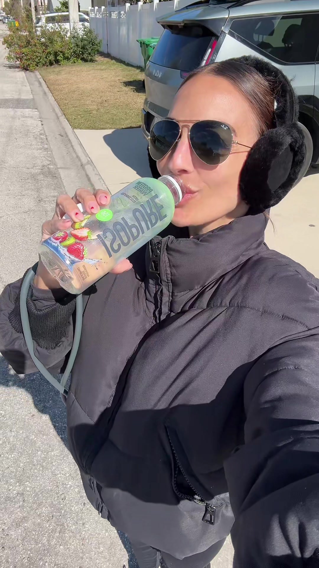 TikTok post by @oliamajd for Isopure. Caption reads: Grabbed the new @Isopure Protein Water at @target....