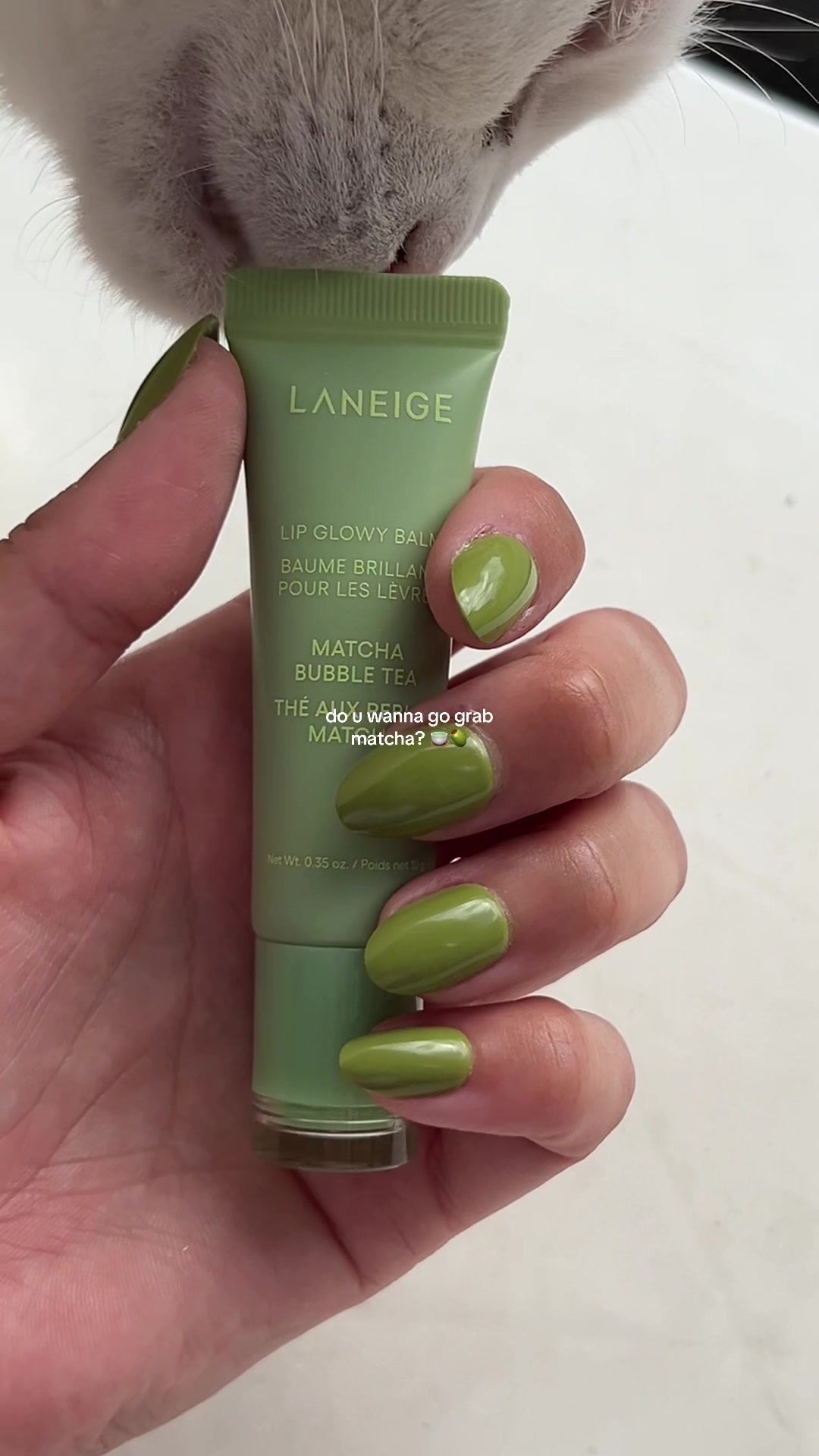 TikTok post by @shestyledthis for LANEIGE. Caption reads: where are my matcha girlies ✨🌱#laneige....