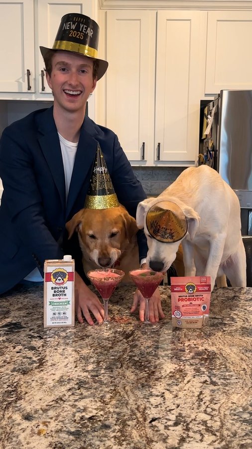 Instagram post by @whiskeybearthelab for Brutus Broth. Caption reads: @brutusbroth is da best product to use for all of....