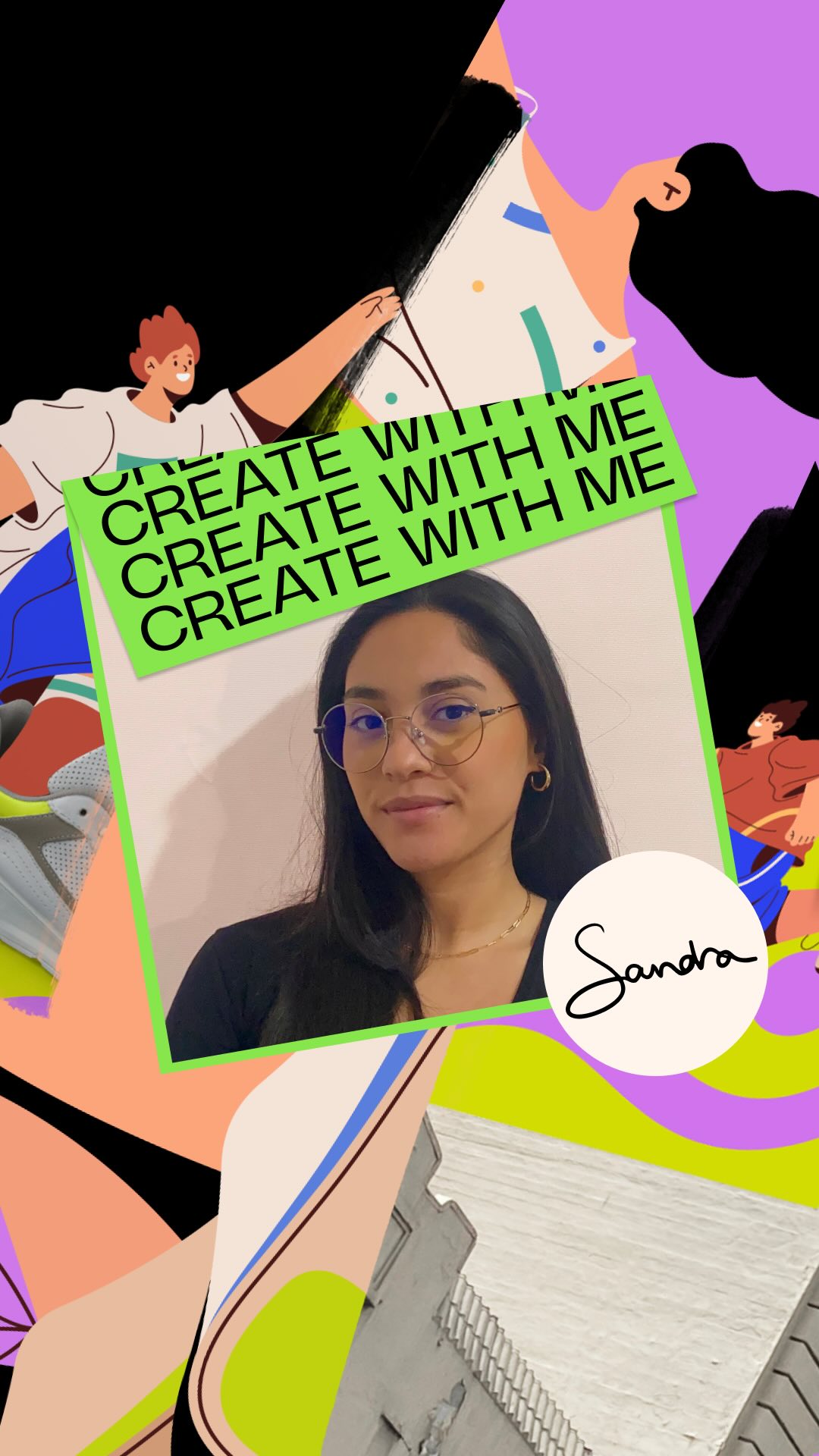 Instagram post by @sandracreatess for Envato. Caption reads: ⚡ Create with me spotlight ⚡️

Watch as....
