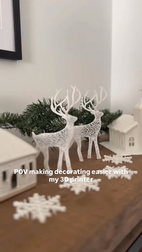 Instagram post by @charlieandcrewdad for Bambu Lab. Caption reads: Make Christmas decor at home with your....