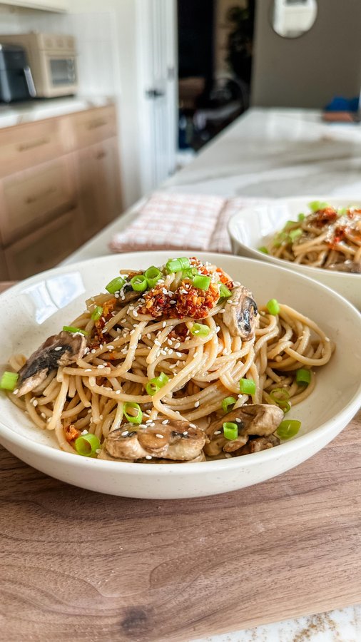 Instagram post by @lovelydelites for Banza. Caption reads: GIRL DINNER but make it elevated // Usually, my....