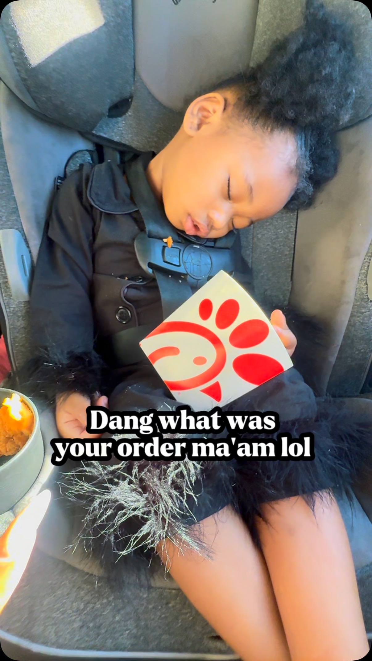 Instagram post by @itsjust.ourlife for Chick-fil-A. Caption reads: Dang what’s your @chickfila order !? So I can....