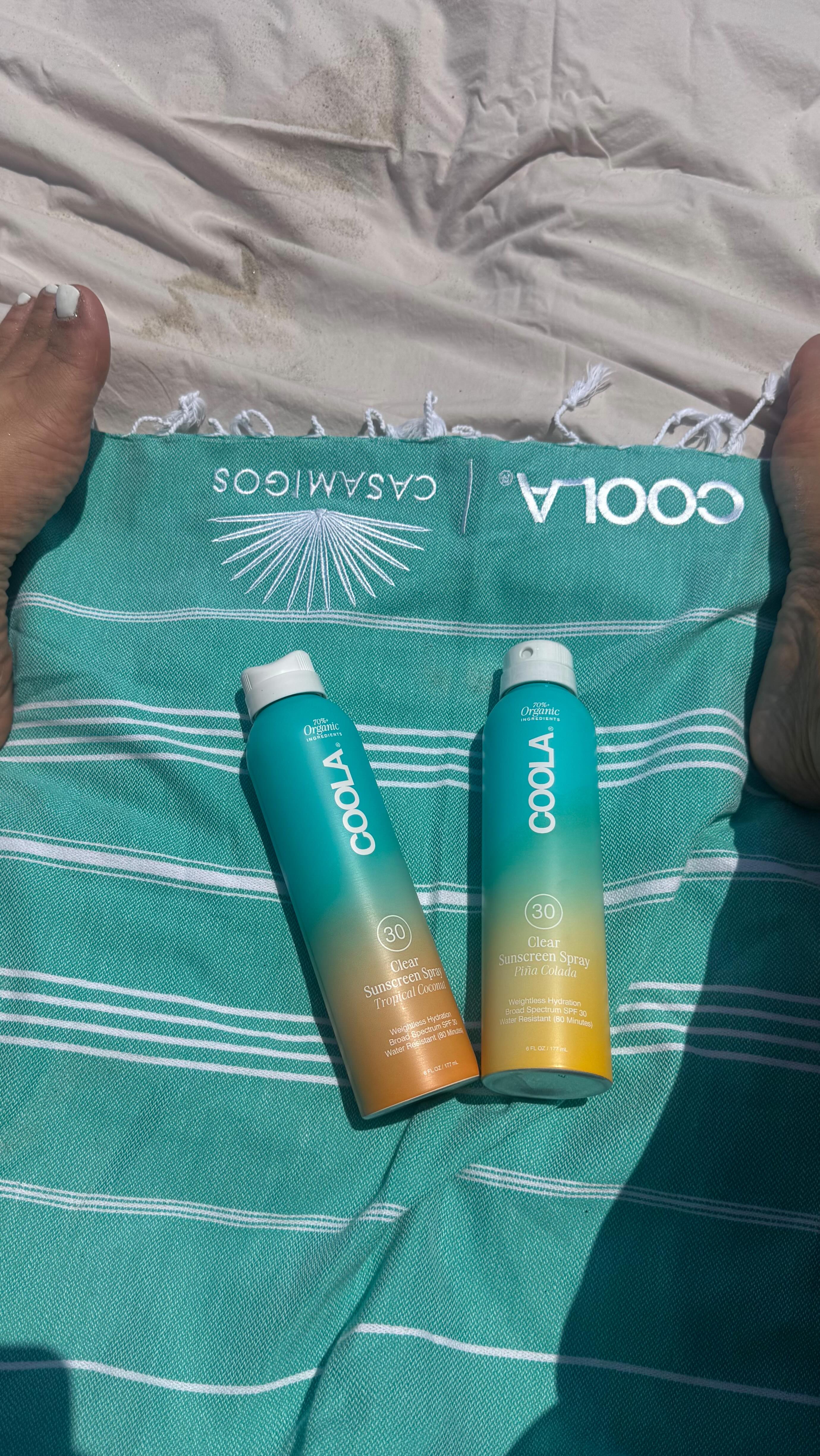 Instagram post by @scoutureox for COOLA. Caption reads: Mom day at the beach. If you know me you know I....