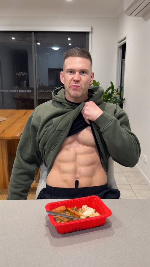 Instagram post by @mattwest_roadtoaesthetics for My Muscle Chef. Caption reads: How I stay lean and eat to enjoy a sweet treat!....