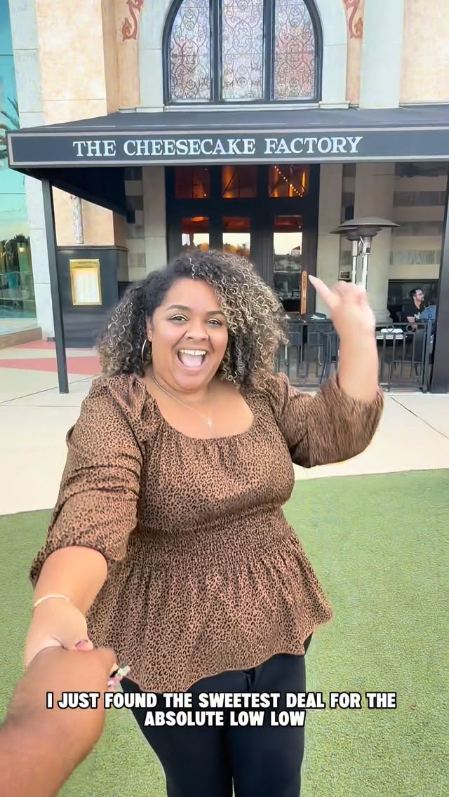 Instagram post by @couponingwithlexa for The Cheesecake Factory. Caption reads: #AD Celebrate National Dessert Day at The....