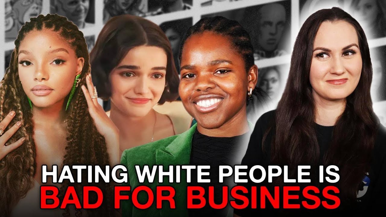 YouTube post by @SydneyWatson for Hollywood Reporter. Caption reads: Disney admits it needs white actresses.