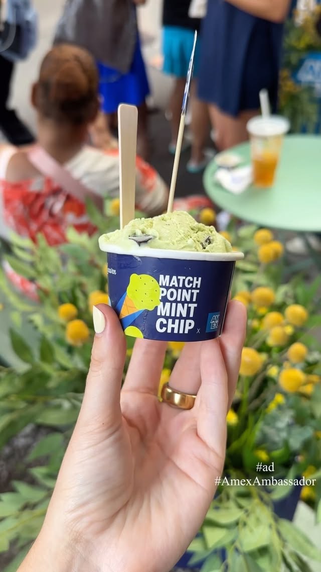 Instagram post by @kaitlynlavery for Van Leeuwen Ice Cream. Caption reads: #ad @americanexpress and @vanleeuwenicecream are....
