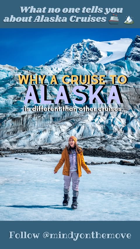 Instagram post by @mindyonthemove for Norwegian Cruise Line. Caption reads: [...] our 7-night Alaska Cruise with....