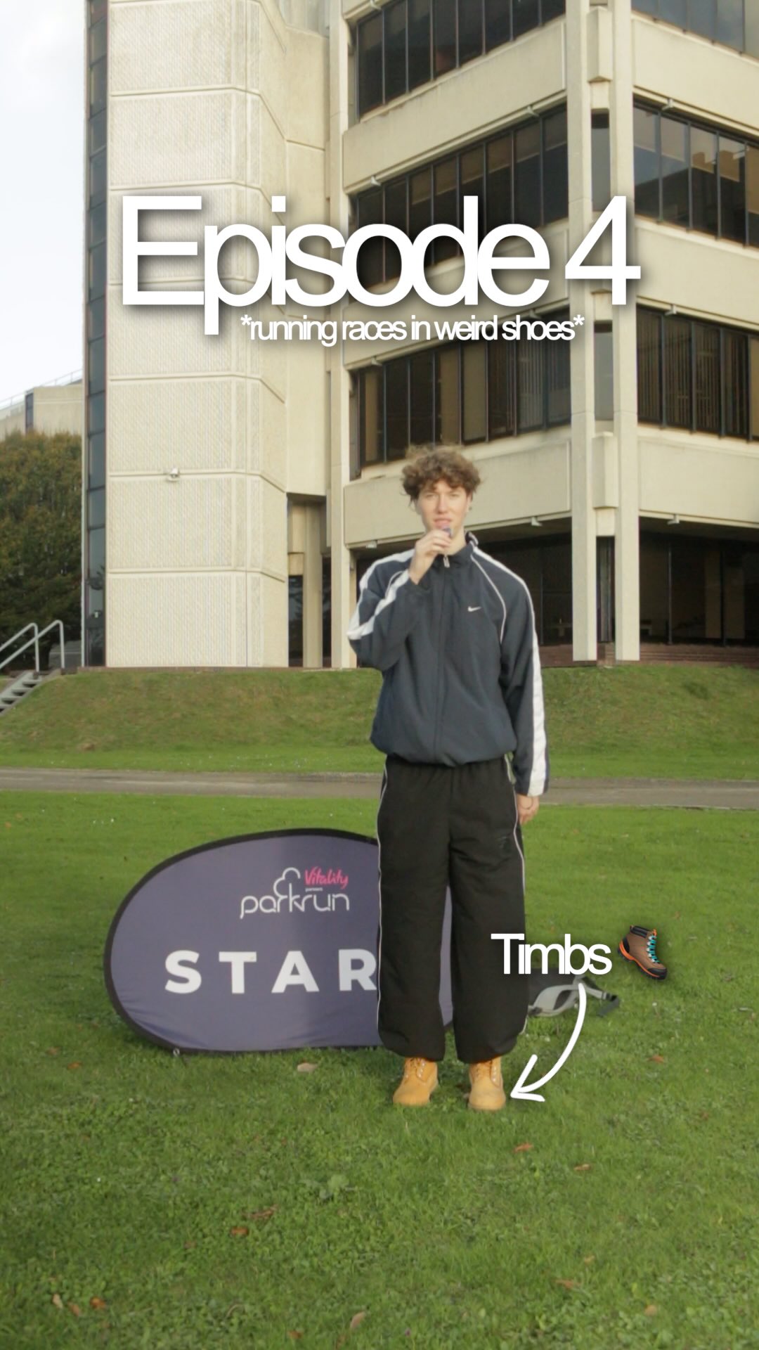 Instagram post by @joelhxll for Timberland. Caption reads: May have been the hardest 5k of my life… but I....