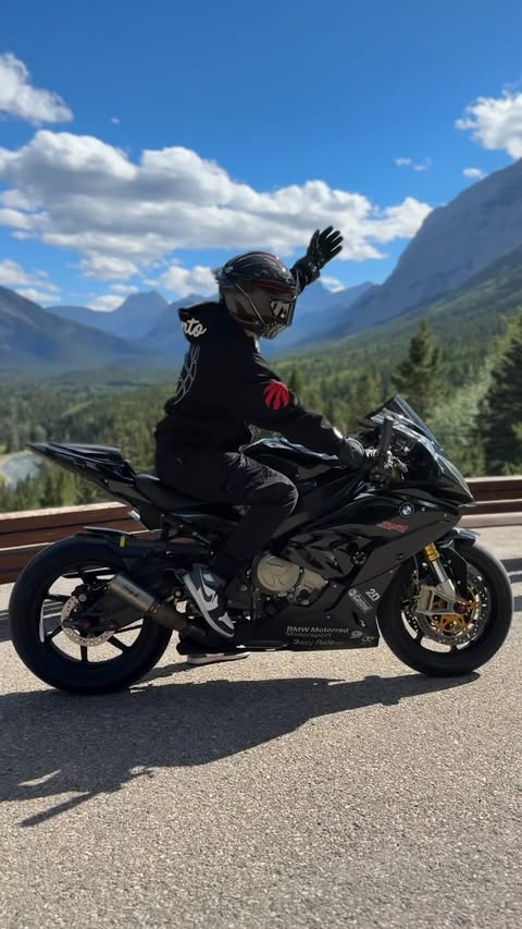 Instagram post by @motoking.yyc for RAVEN Moto. Caption reads: [...] you’ll love the views😏… Sponsors:....