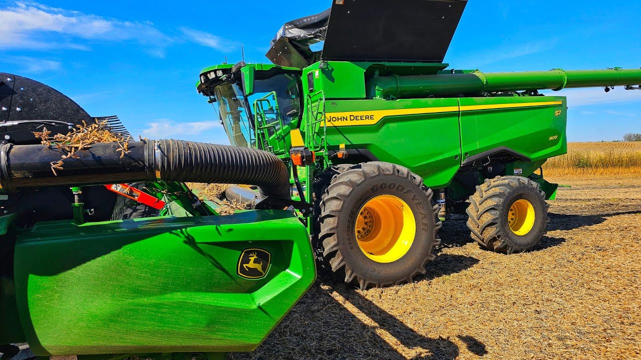 YouTube post by @MillennialFarmer for Yankum. Caption reads: We Knocked Out 230 ACRES… After Lunch.