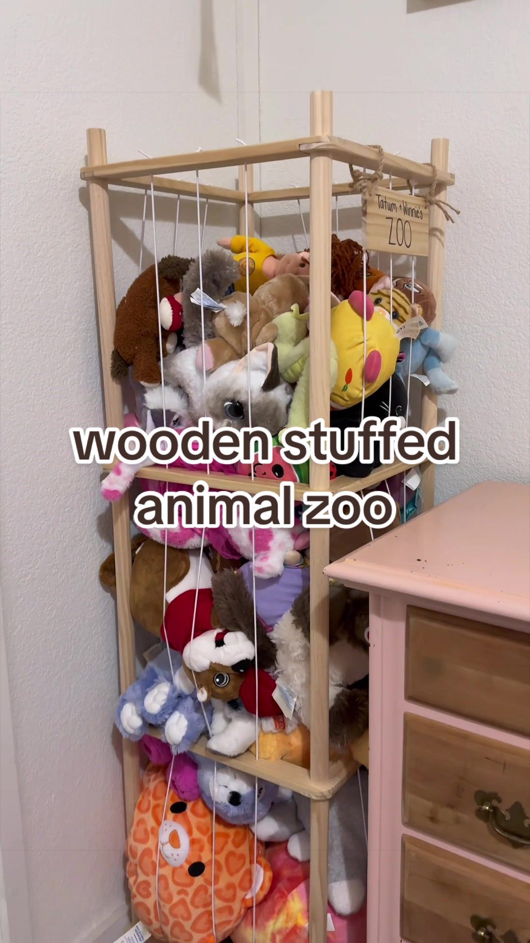 TikTok post by an influencer for NicNom. Caption reads: Our kids’ stuffed animals needed a place to go....