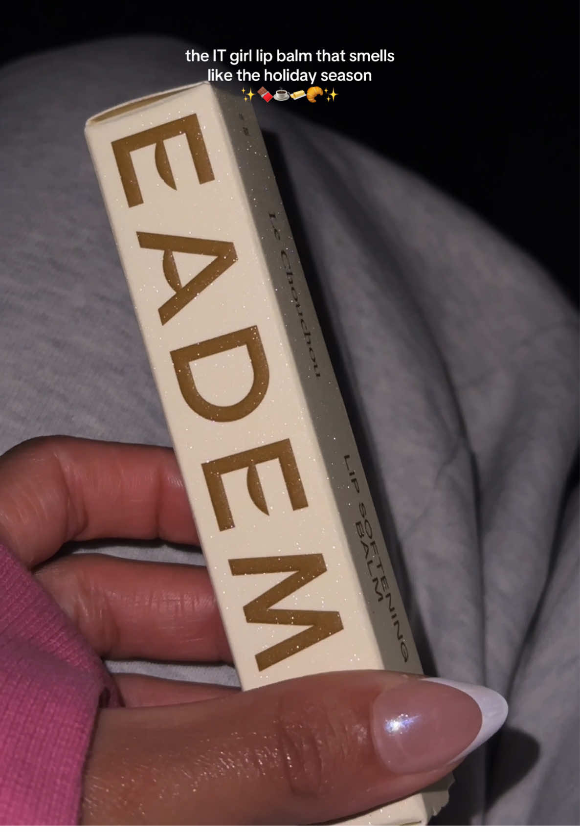 TikTok post by @vivianamorreno for Eadem. Caption reads: [...] before they’re gone🤭🥐🍫 @EADEM #girltok.