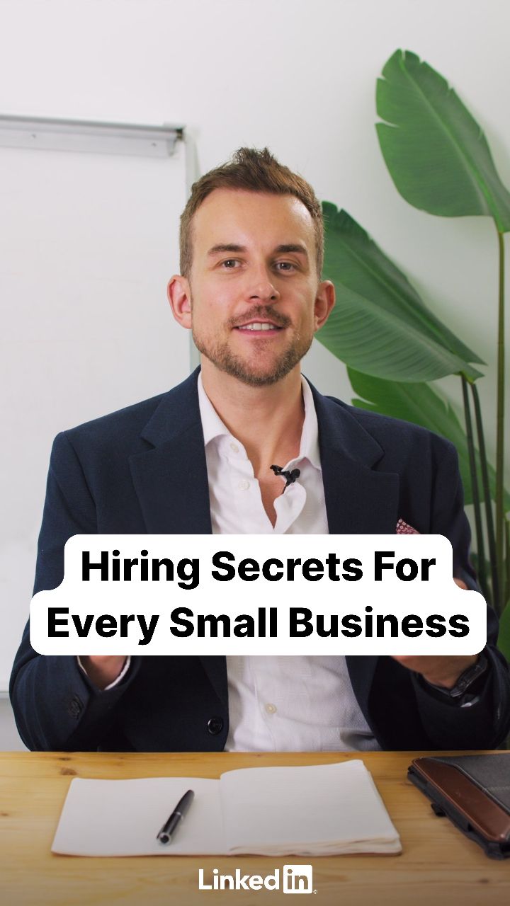 Instagram post by @lukettobin for LinkedIn. Caption reads: We all know, hiring for a small business is no....