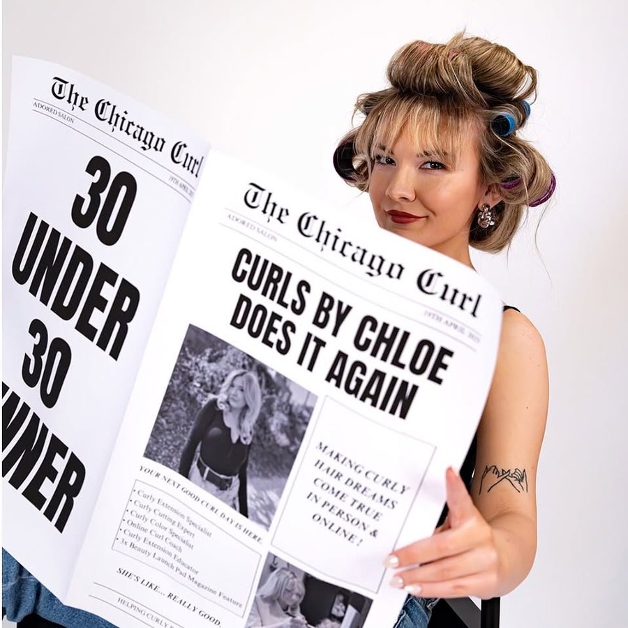 Instagram post by @curls.by.chloe for Beauty Launchpad. Caption reads: Soooo I’m one of this years @beautylaunchpad 30....