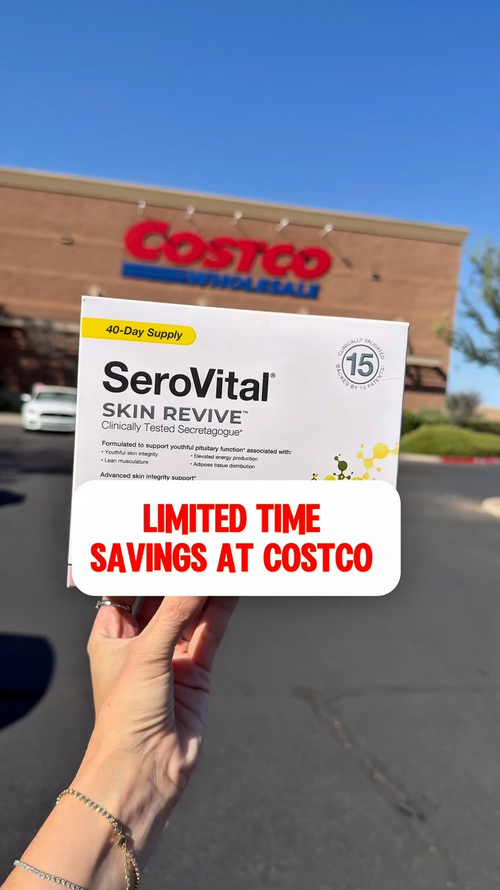 Instagram post by @costcoguide for SeroVital. Caption reads: @SeroVital Skin Revive is now available at @Costco....