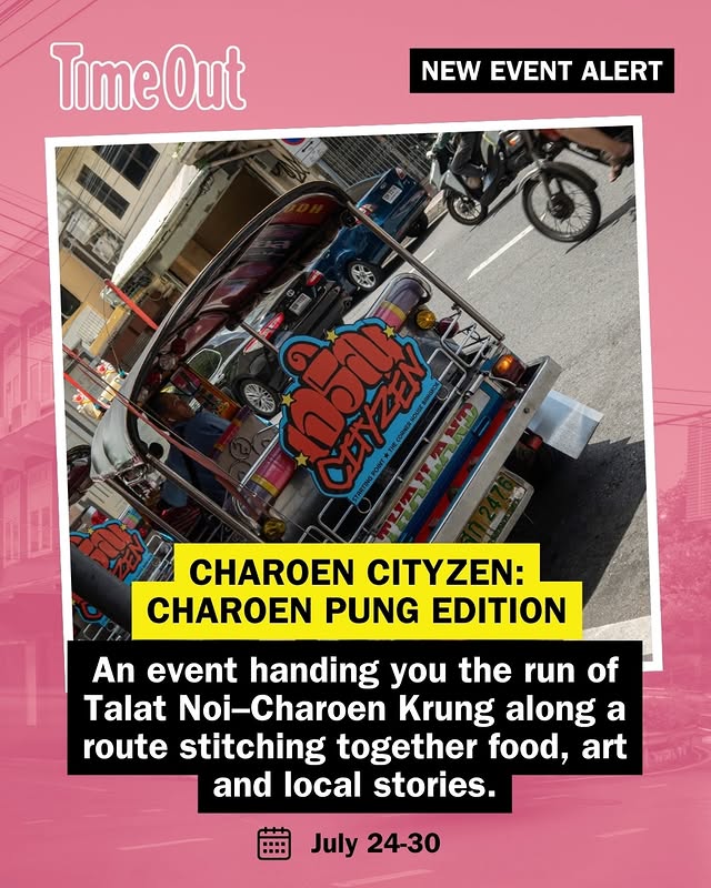 Instagram post by @thecornerhouse.bangkok for Time Out. Caption reads: Explore Talat Noi and Charoen Krung, one delicious....