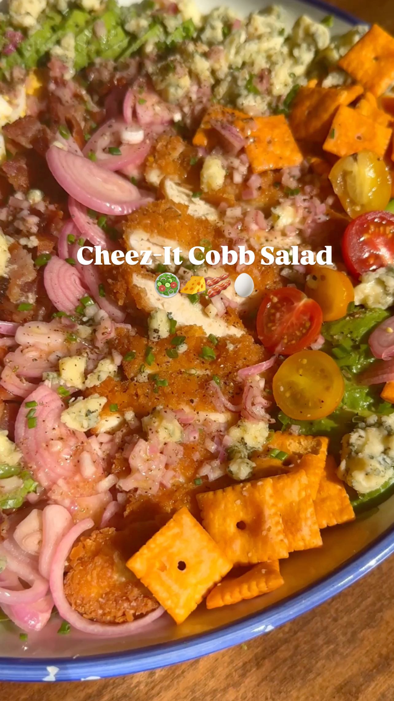 Instagram post by @saratane for Cheez-It. Caption reads: Croutons are out, Cheez-It crackers are in..