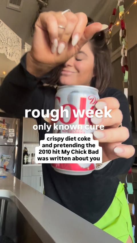 Instagram post by @sarahsumsitup for Diet Coke. Caption reads: grown out nails are a PAID ACTOR. this song came....