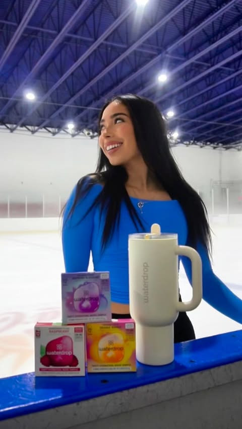 Instagram post by @angie.miklos for Waterdrop. Caption reads: Been trusting waterdrop® to keep me hydrated on....