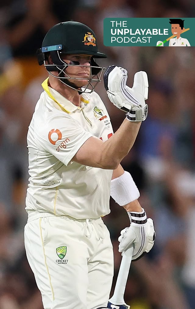 Instagram post by @cricketcomau for Qantas. Caption reads: [...] #UnplayablePodcast #T20WorldCup @qantas.