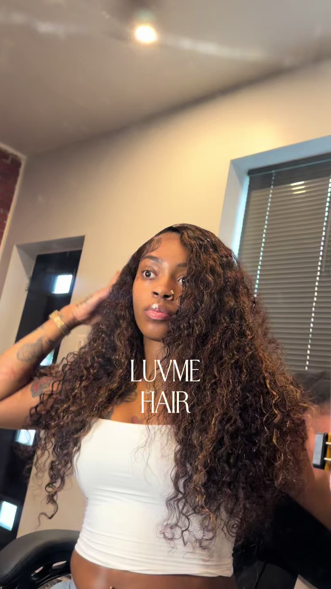 TikTok post by an influencer for Luvme Hair. Caption reads: [...] Exactly The Same Hair😍 @Luvmehair....