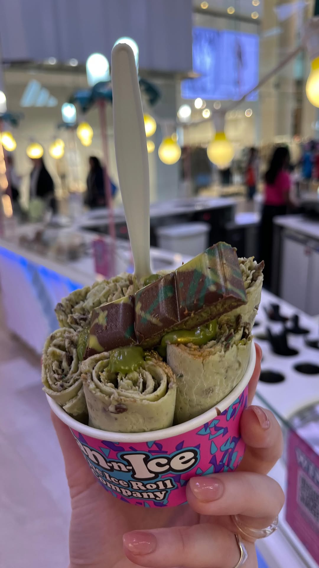 Instagram post by @pan_n_ice for Westfield London. Caption reads: @pan_n_ice up your night! 🍨🕺🏻 The wait is over…....