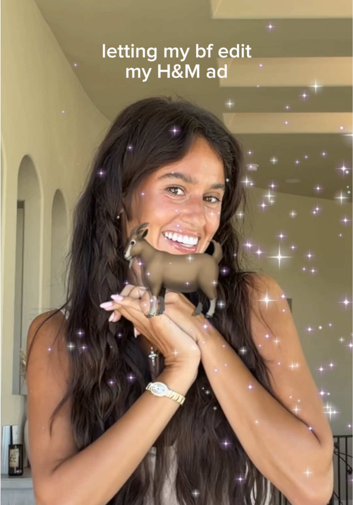 TikTok post by @ellasandramuse for H&M. Caption reads: [...] my bf is a professional editor HAAHHAHA @H&M....