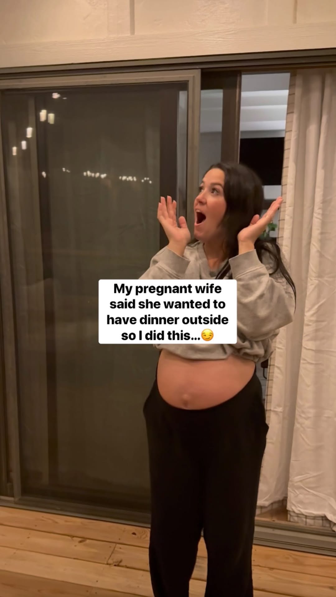 Instagram post by @wearedanandsam for Enbrighten. Caption reads: Her reaction at the end made this little patio....