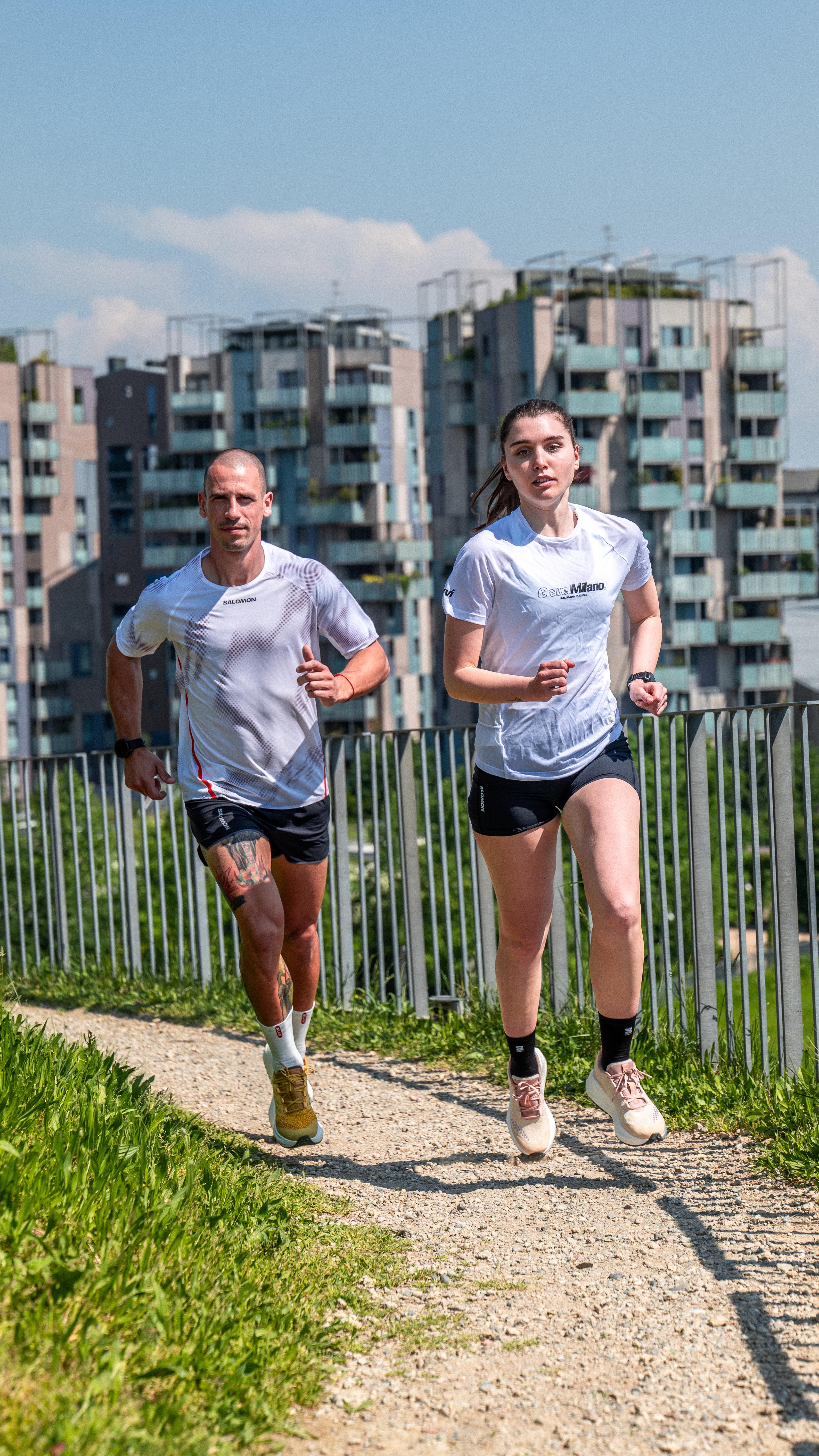 Instagram post by @giacomogallianicoach for Salomon Italia. Caption reads: Strada o sterrato? Perché non entrambi?....