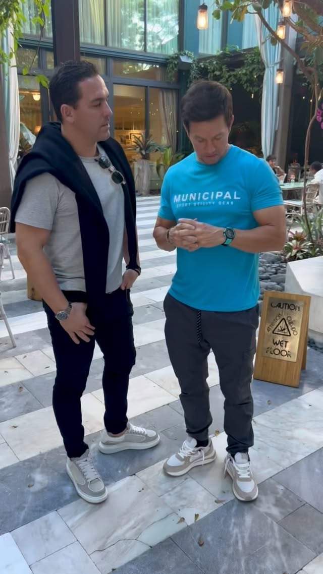 Instagram post by @markwahlberg for NORQAIN. Caption reads: [...] 🔥 @davidgrutman 🥳 @swanmiami @norqain ⌚️🔥....