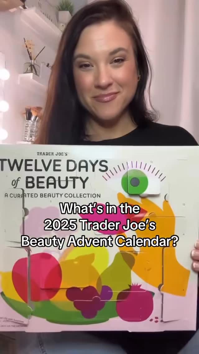 Instagram post by @shersharesbeauty for Trader Joe's. Caption reads: Did you know @traderjoes Joe’s has advent....