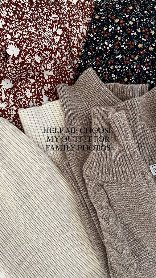 Instagram post by @raisingkindbabies for The Main Street Exchange | Gordonville PA. Caption reads: 🤎Please help me pick! Should I wear option #1 or....