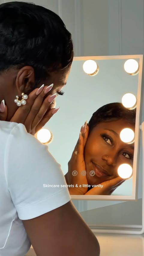 Instagram post by @tolu.aribisala for Canadian Tire. Caption reads: [...] my very own CANVAS LED mirror from....