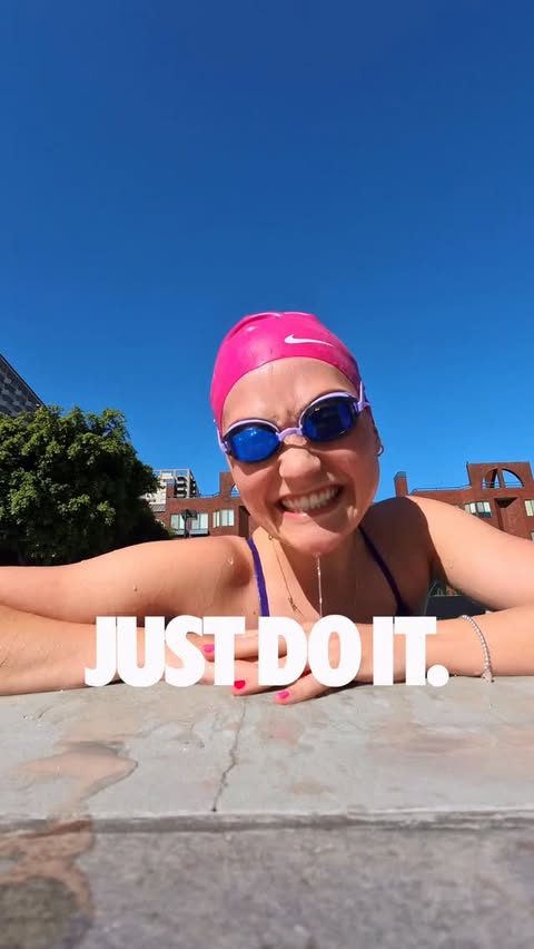 Instagram post by @kenziritotheburrito for Nike Swim. Caption reads: [...] and fashionable. I’ve been wearing Nike Swim....