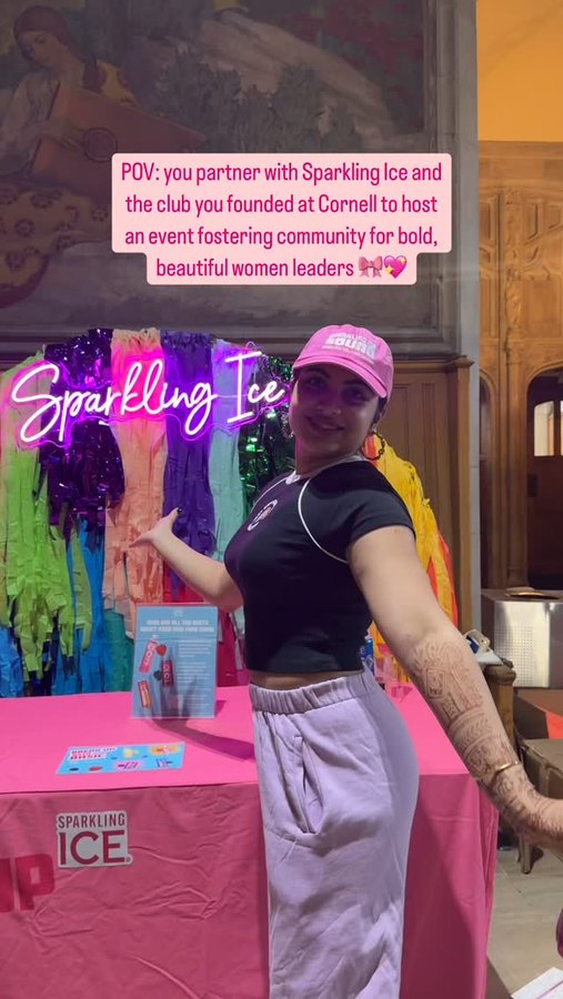 Instagram post by @trishabearr for Her Campus. Caption reads: [...] do so much 🥹 Thank you @sparklingice....