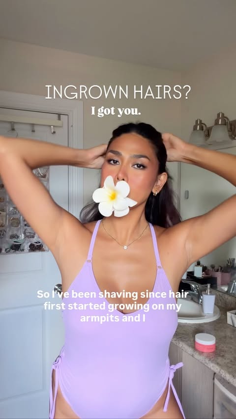Instagram post by @karinacabiling for Bushbalm. Caption reads: [...] with ingrown hairs too, try the @bushbalm....