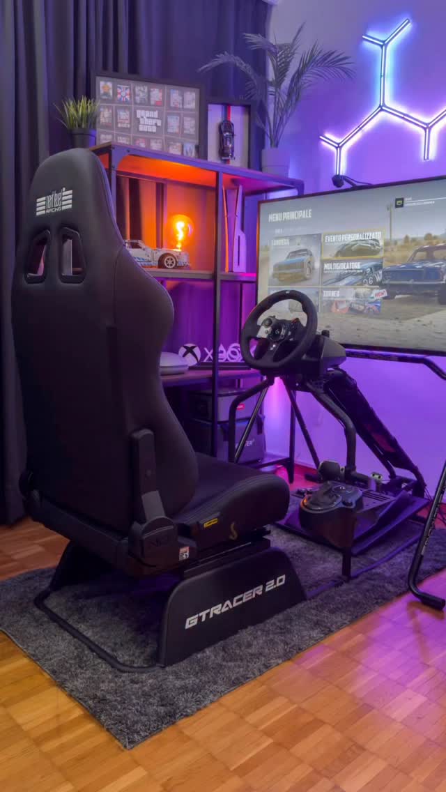 Instagram post by @il.fabo for Next Level Racing. Caption reads: If you’re looking to get started in sim racing,....