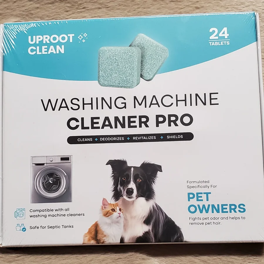 Instagram post by @reviewsbydeborahlee for Uproot Clean. Caption reads: [...] the washing machine cleaner pro from....