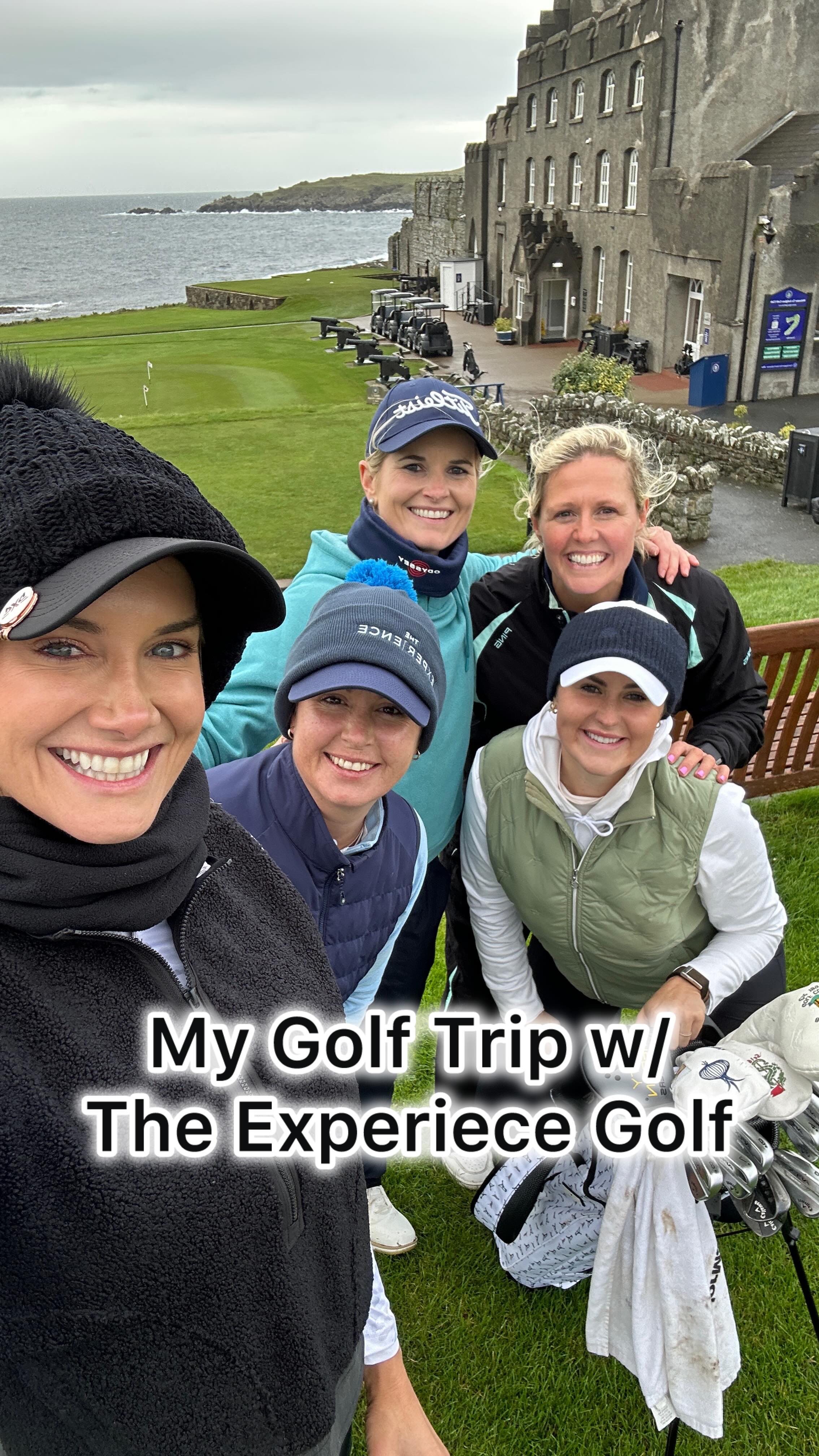 Instagram post by @newladygolfer for Discover Northern Ireland. Caption reads: I went on an epic golf trip to Ireland w/....